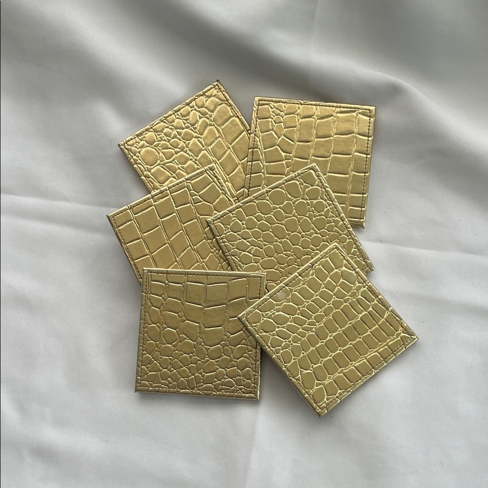 Gold Crocodile Embossed Coasters